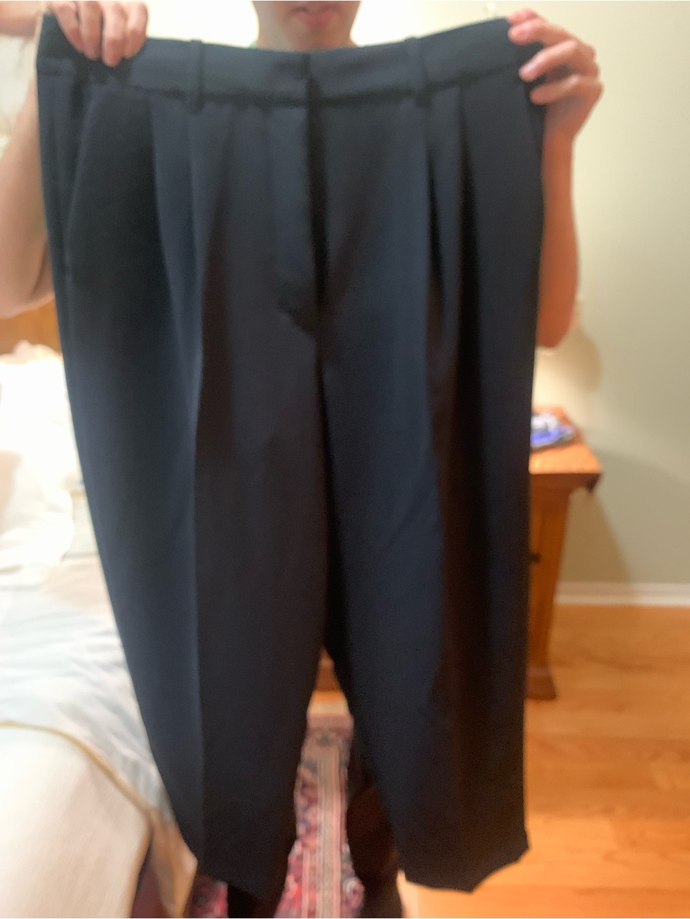 Wilfred Black Pleated High-Rise Trousers